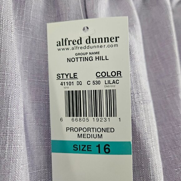 Alfred Dunner Elastic Waist Purple 16 Proportioned Dress Pants - Picture 5 of 7